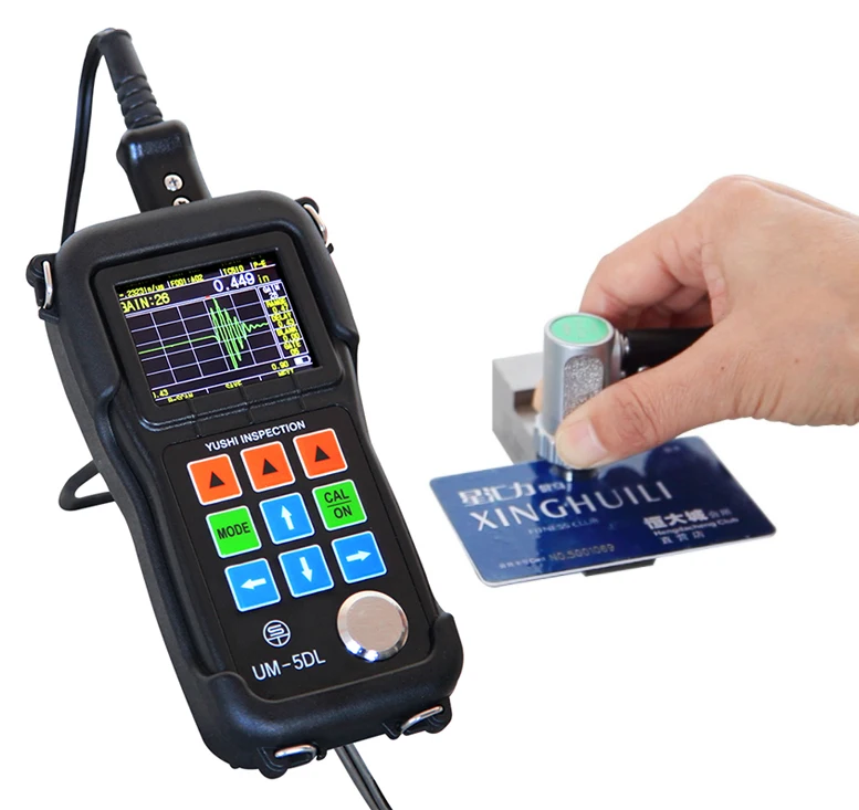 Yushi UM-5D Ndt ab مقياس سمك Ut في وضع Echo Echo مع محول طاقة مزدوج العنصر