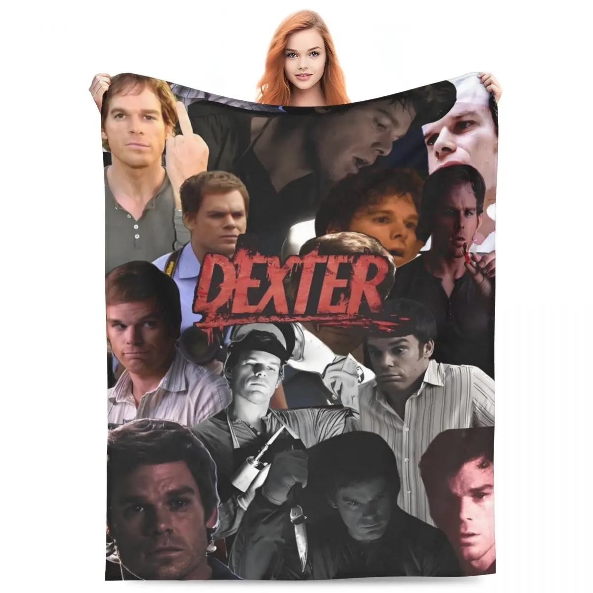 Custom Dexter Morgan Blanket Warm Fleece Soft Flannel Movie Throw Blankets for Bedroom Couch Car Autumn