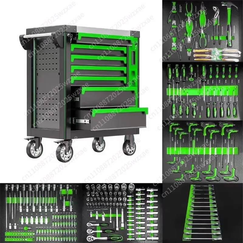 Tool Cart Heavy Duty Mobile Cabinet Portable Thickened Drawer Tool Cart with Pulley