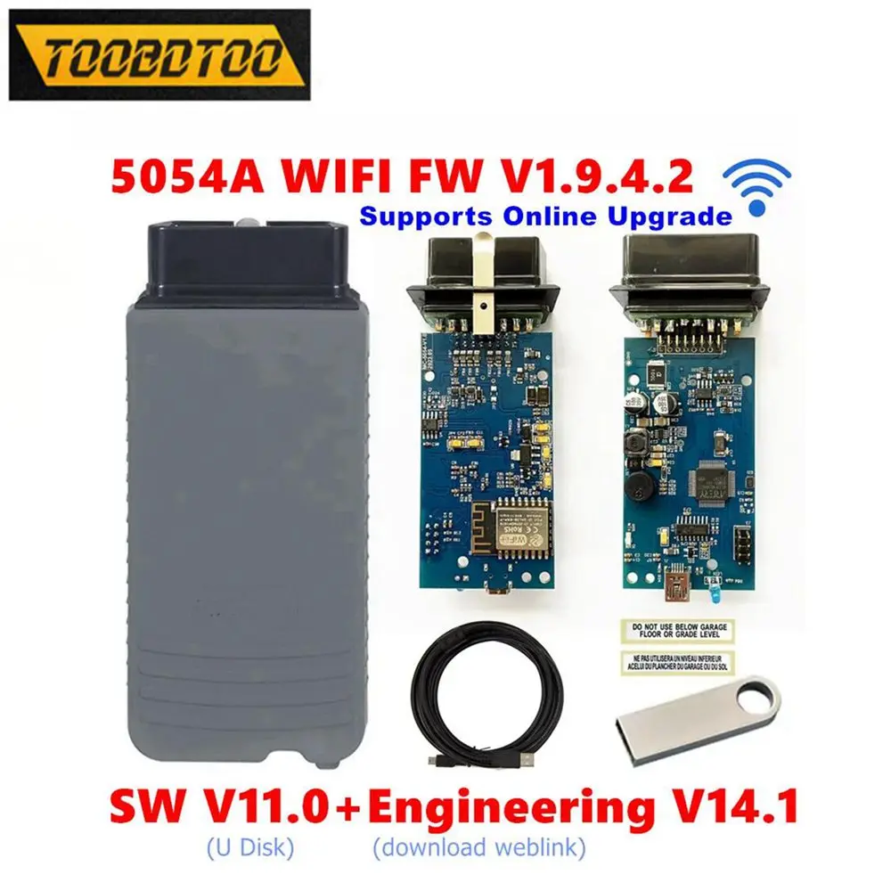 WiFi V1.9.4.2 OKI 5054A Bluetooth Scanner 6154 PLUS With Bluetooth Blue Lamp Full Chip 6154 V166 OBDII Car Diagnostic Tool