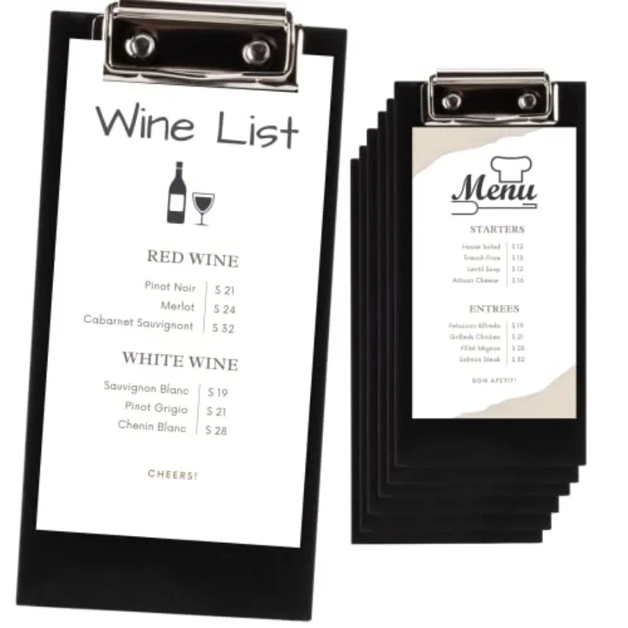 

Olbia 10-Pack Wood Check Presenters for Restaurants, Server Book, Menu Holder for Cafes, Wooden Clip Board, Cute Waitress Book
