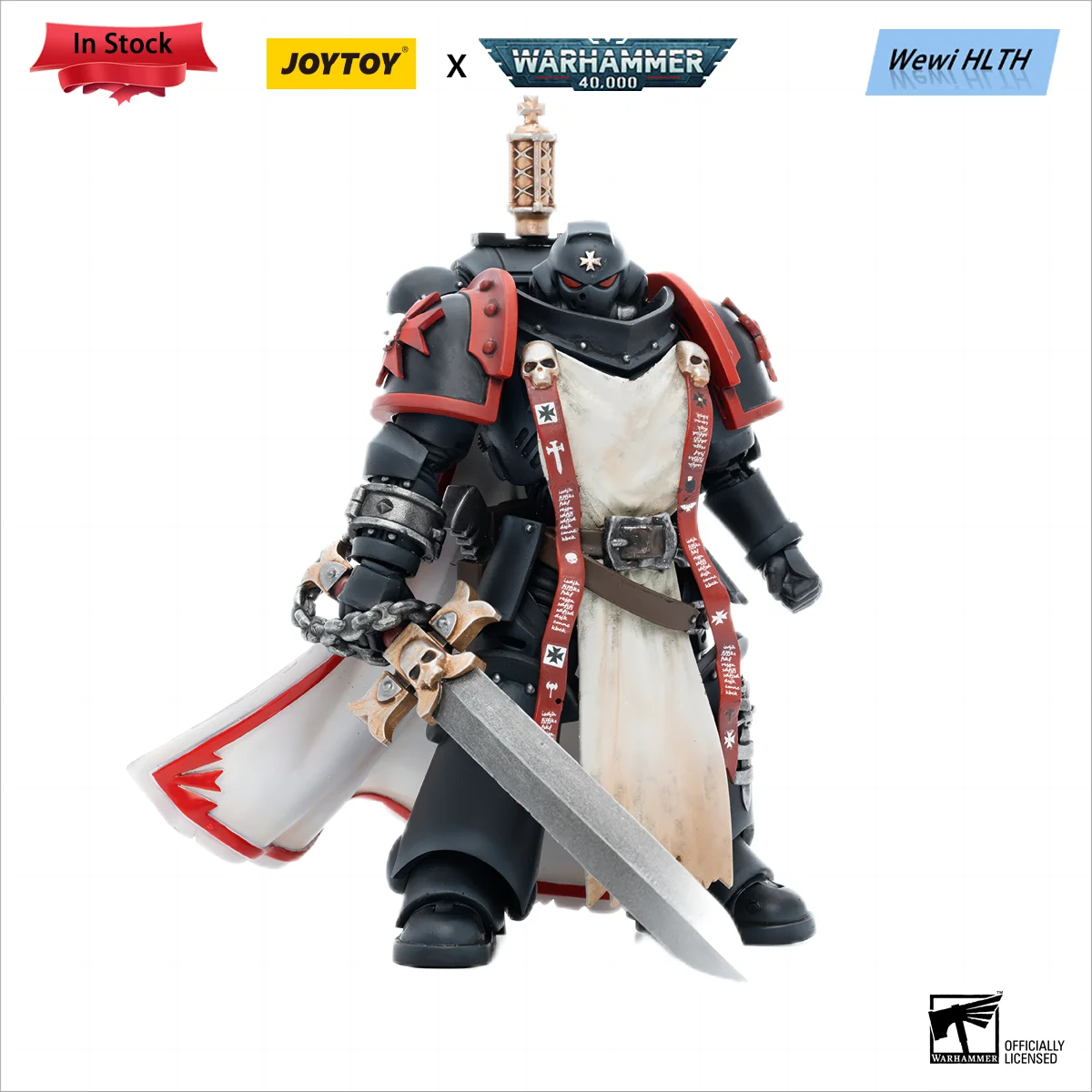 

JOYTOY Action Figure 1/18 Warhammer 40k Black Templars Primaris Sword Brethren Eberwulf Anime Military Model gift