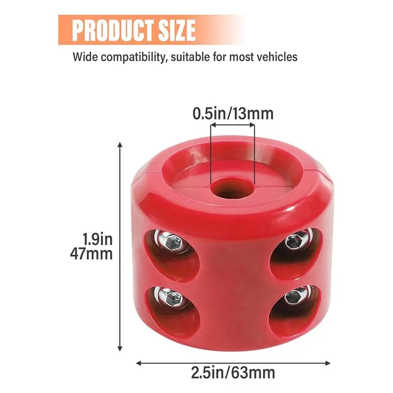 A13Z-5X Rubber Winch Stopper,Winch Cable Saver Hook Stopper Line Rubber Stopper With Hex Wrench,Car Accessories Winch Rope