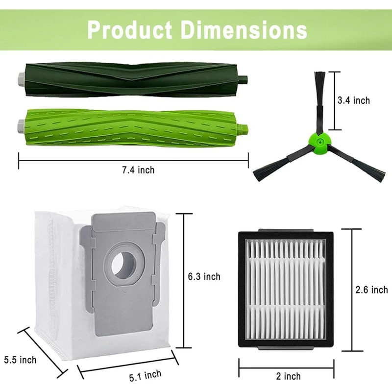 Para Irobot Roomba I3 I3 + I7 I7 + I4 I6 I6 + I8 I8 +/Plus E5 E6 E7 J7 I E & J Series aspiradora cepillo lateral principal piezas de bolsas de filtro Hepa
