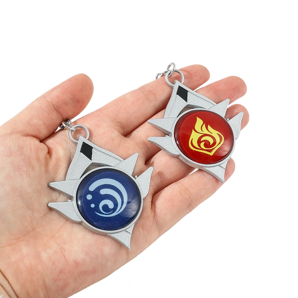 Genshin Impact luminous Inazuma Keychain Element Vision God\'s Eye Mondstadt Liyue Snezhnaya Pendant Keyring Jewelry