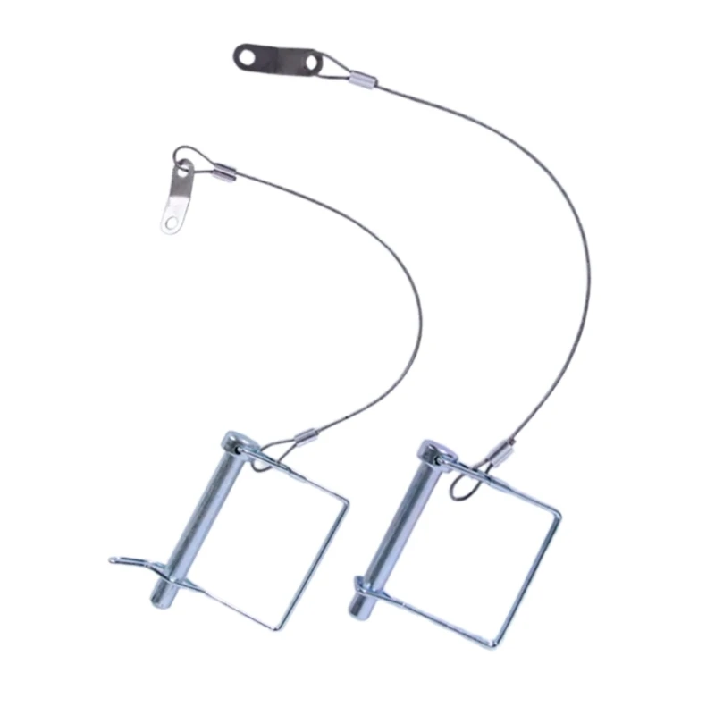 Trailer Safety Pin Set with Steel Wire Lanyards, Spring Retaining Clip, 3 Piece Connection Hardware for Routine Towing