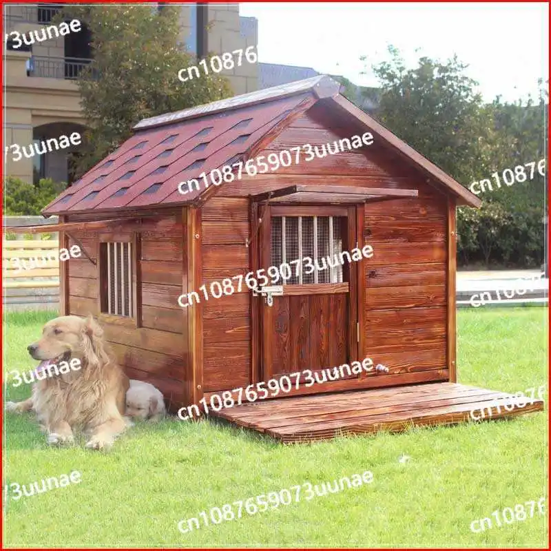 

Kennel Solid wood dog house Outdoor cold-proof dog house Winter kennel Warm outdoor large dog villa Rainproof and waterproof