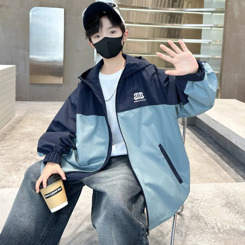 

Cool Trendy Boys Jaet Spring Autumn Sle 2025 New Children's Autumn Clothes Windproof Coat for Big Boys with Hat Casual Sle