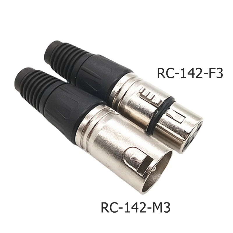 DIY XLR 3Pin 4PIN 5pin Male Female Plug Pure Copper Gold-Plated Feet 3-Pin 5pin XLR Connector Welding Head Caron Cable Supplies