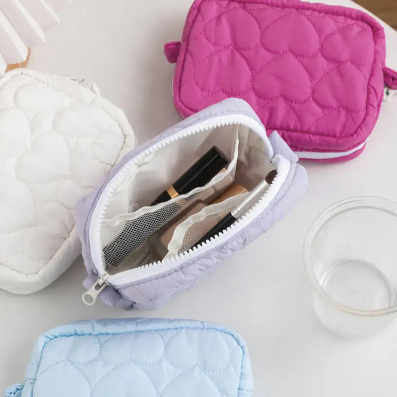 Women's Cosmetic Pouch Large Capacity Travel Storage Bags Ladies Love Heart Design Clutch Handbags Big Toiletry Bag NEW