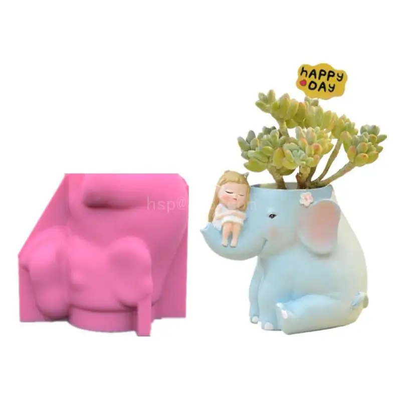 

3D Flowerpot Silicone Mold Pen Holder Resin Mold for Epoxy Casting for Creative Christmas Craft for Home Office Ornament