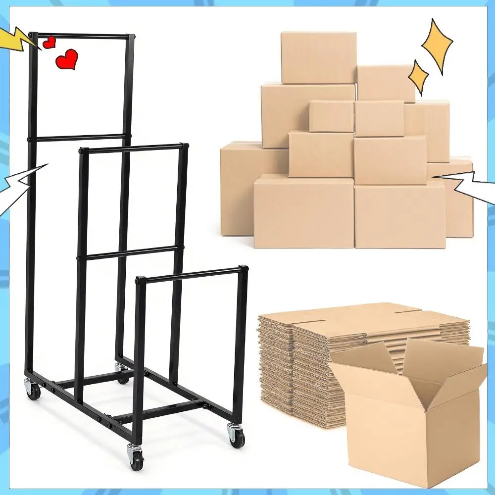 

Heavy Duty Table Trolley with Wheels Portable Cardboard Box Storage Rack 41x26x14inch for Garage Home Warehouse Hotel Furniture