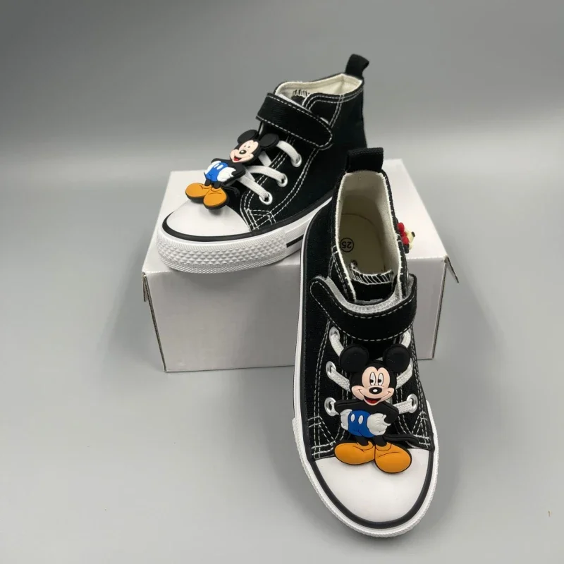 Disney Children\'s Shoes Fashion Mickey Mouse Student Shoes Girls Boys Anti-slip Outdoor Shoes Canvas Shoes Kids Sport Shoes