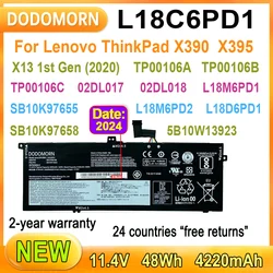 Lenovo用ラップトップバッテリー,l18c6pd1,tp00106a tp00106b tp00106c,thinkp13第1世代 (2020),x390 x395,l18m6pd1,l18m6pd2 48wh,新品