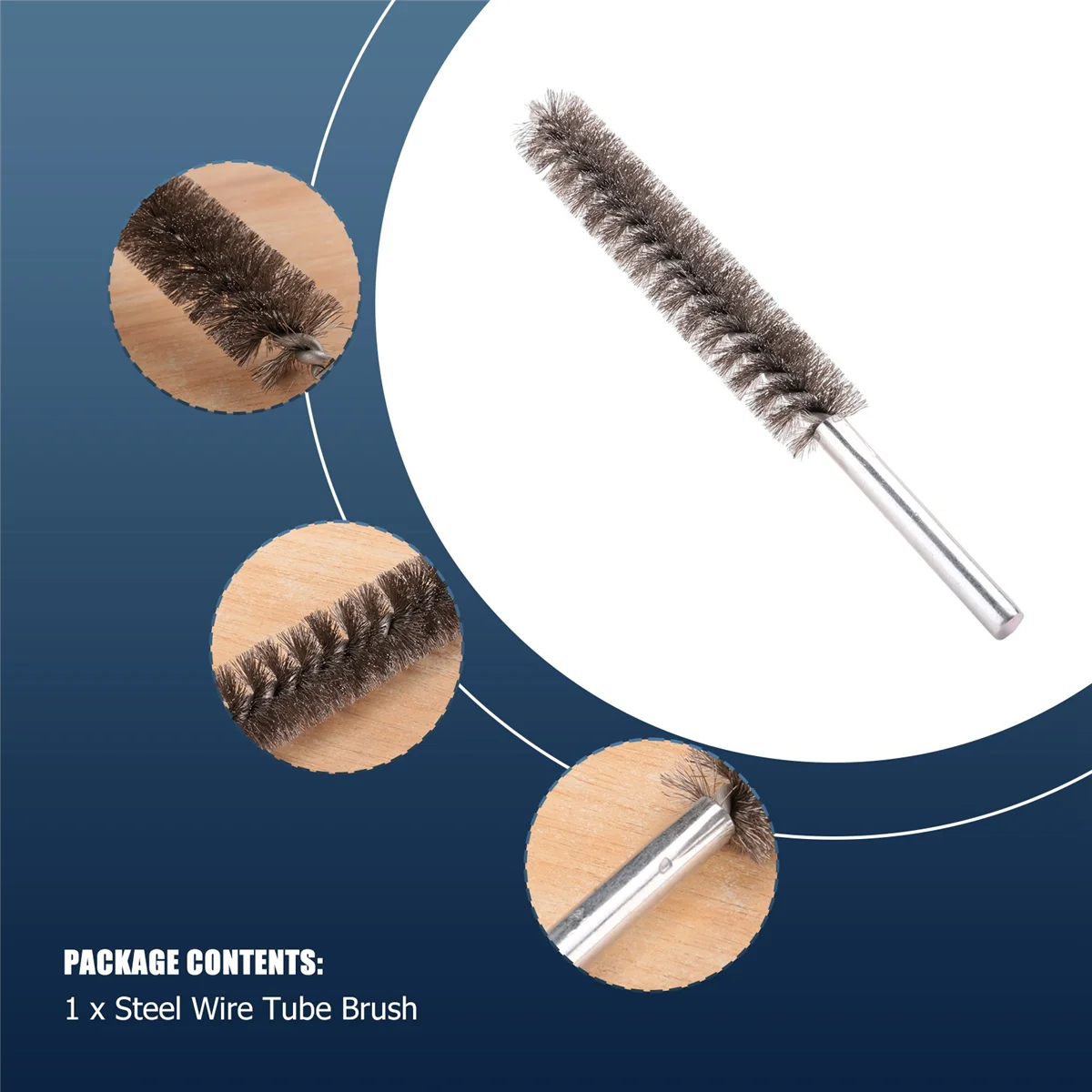 XFDE 17cm Length 20mm Diameter Stainless Steel Wire Tube Cleaning Brush