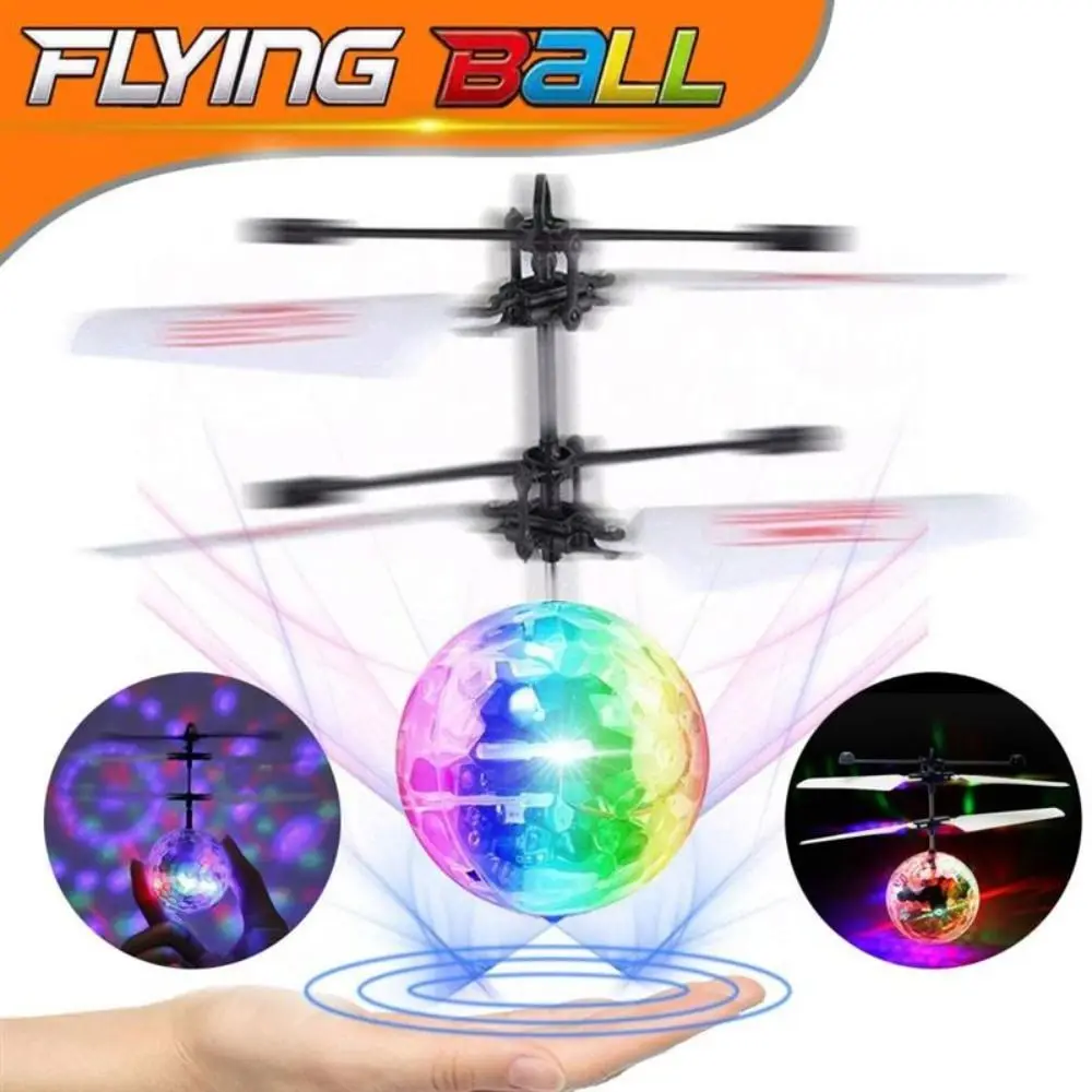 Sensor Fly juguetes avión controlado a mano bola de cristal voladora iluminar avión de inducción Mini Drone juguetes iluminar bola Drone