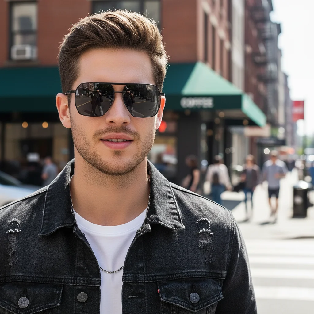 Retro-Sonnenbrille im Pilotenstil mit Doppelrahmen für Herren mit Metallrahmen – für Autofahrer-Sonnenbrillen2501