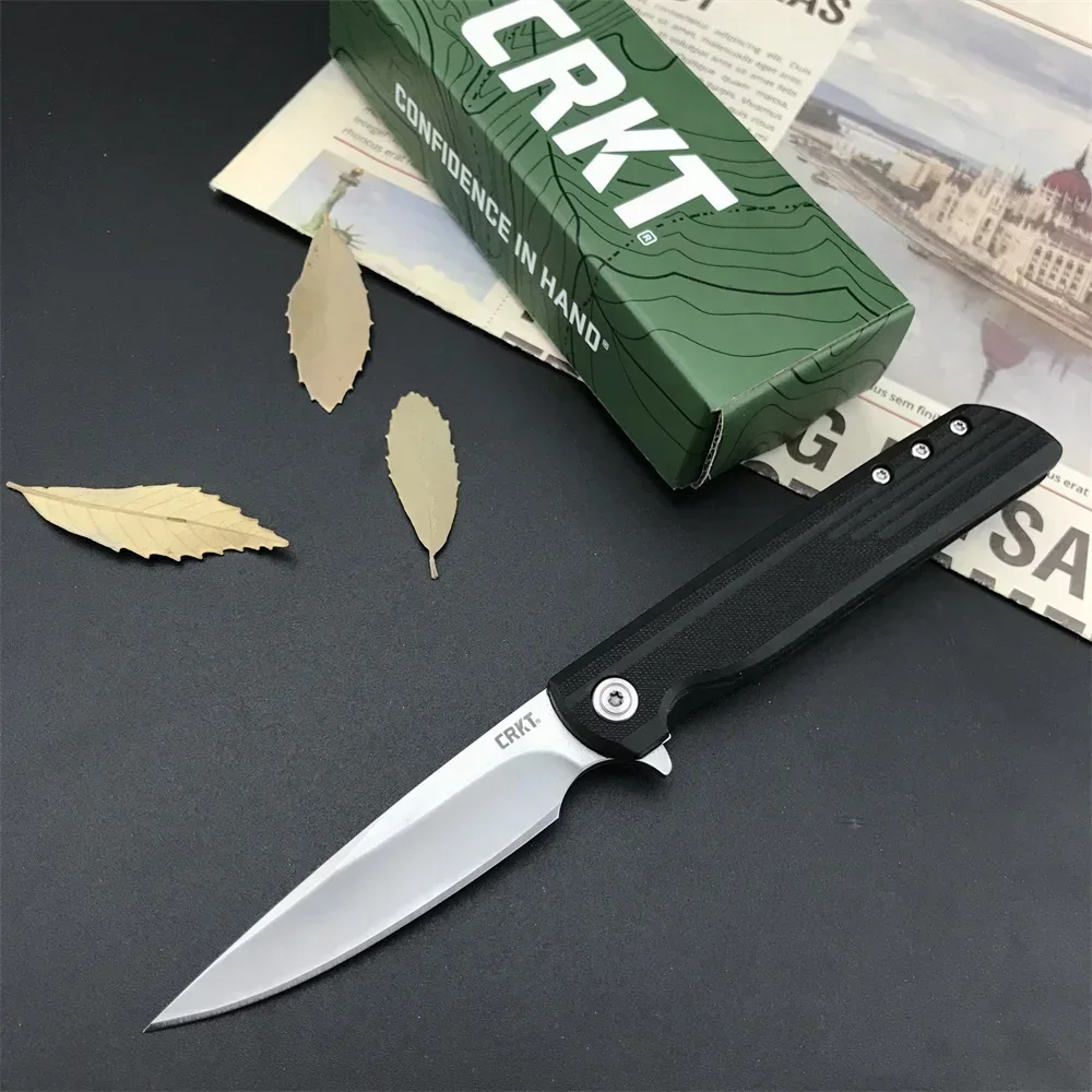 Tactical Knives CRK 3801 Survival Flipper EDC Folding Knife 8Cr13Mov Steel Drop Point Blade G10 Handles Pocket Knife Multitool