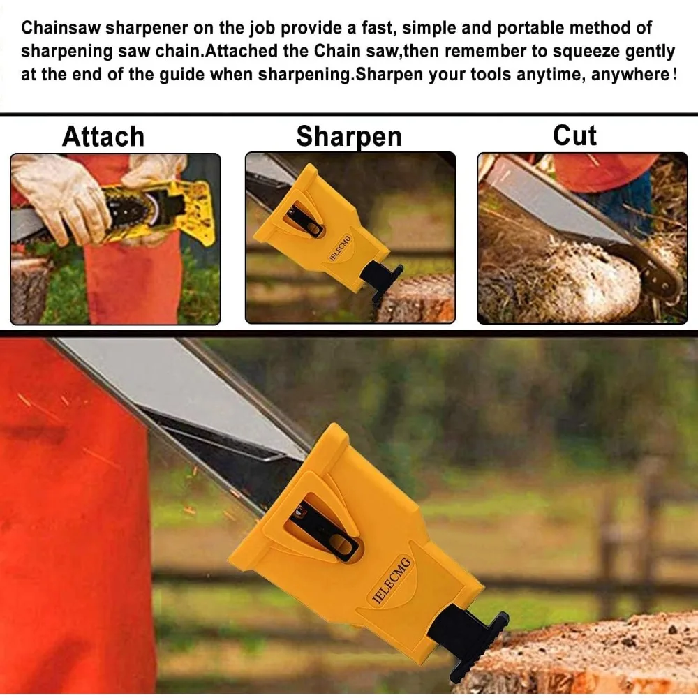 Universal Chainsaw Sharpener, Fast Chainsaw Sharpening Kit with 5 Whetstones，double Hole Chainsaws for 14-20 Inch Guide Chain