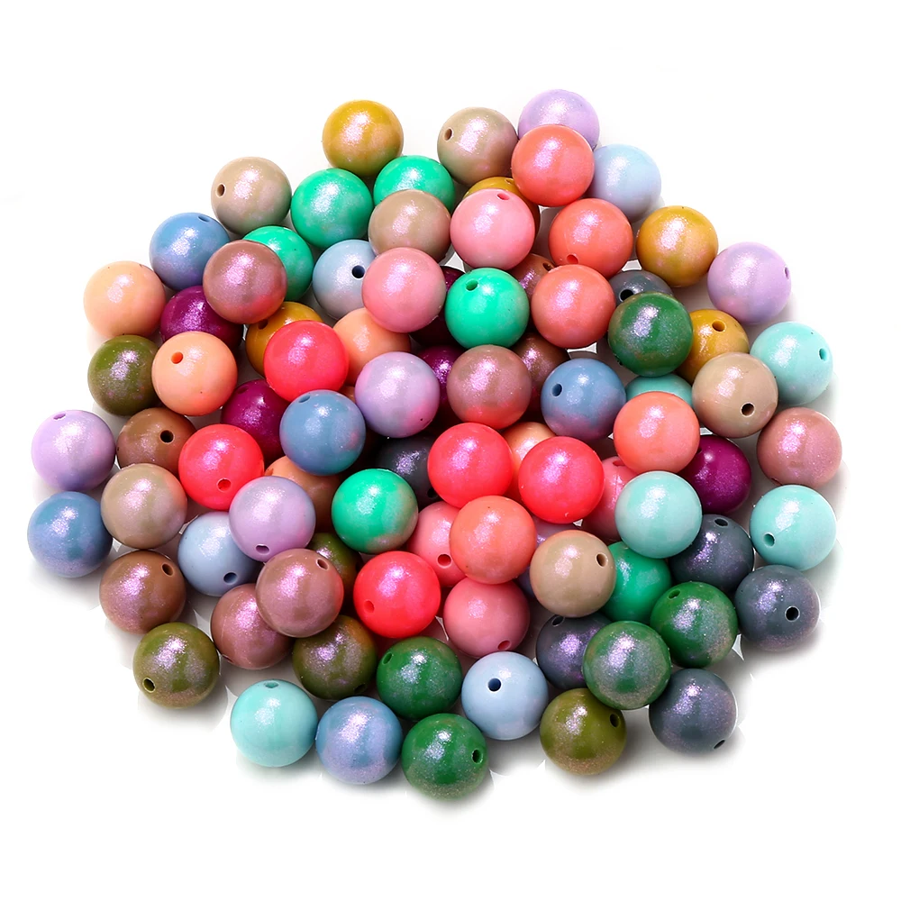 20Pcs Mix Colorful Round 15mm Silicone Beads Loose Beads For Jewelry Making DIY Keychain Bracelet Necklace Material Accessories