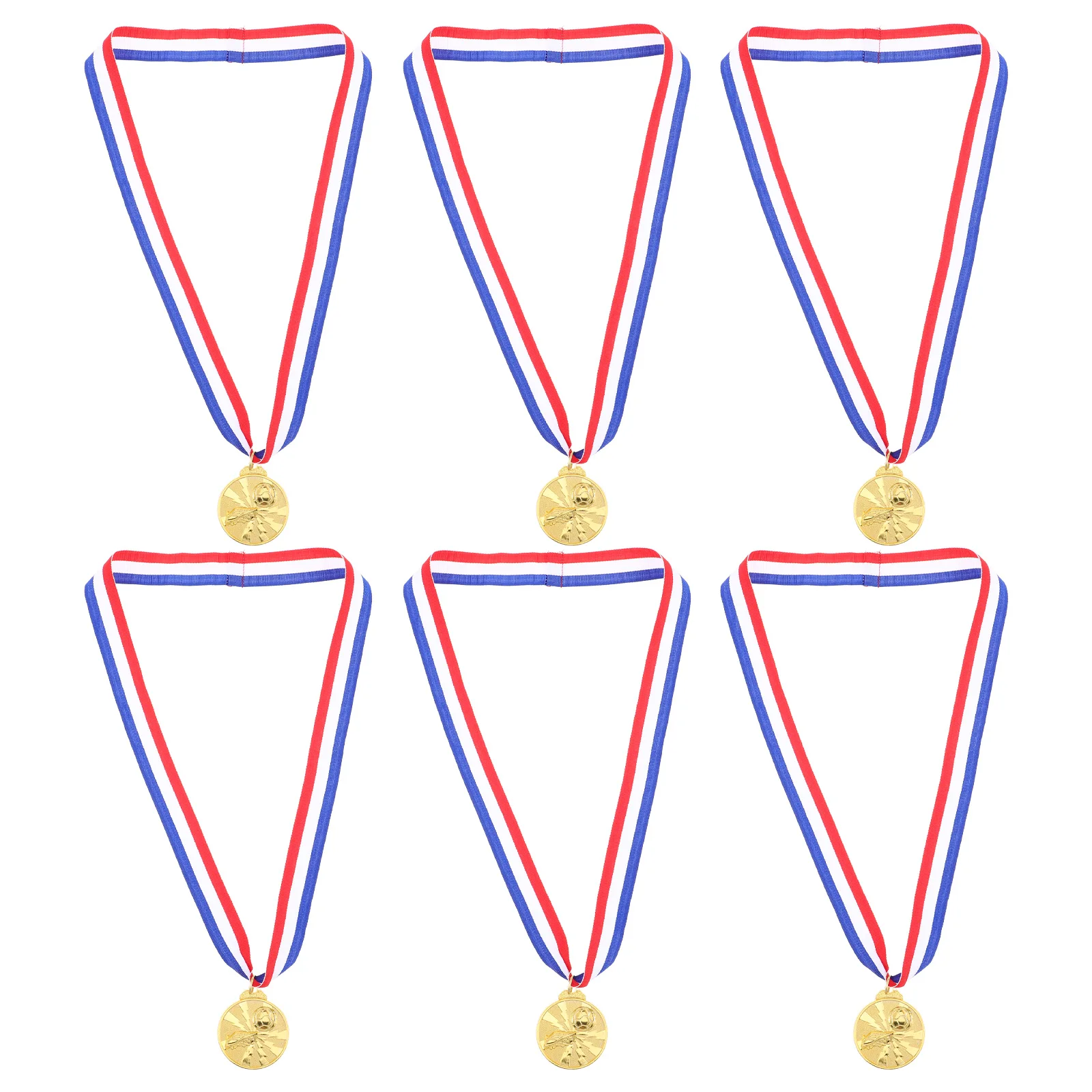 

6 Pcs Decorative Award Medal Trophy Kids Soccer Game Metal Football Themed Medals Zinc Alloy Awards First Place Child