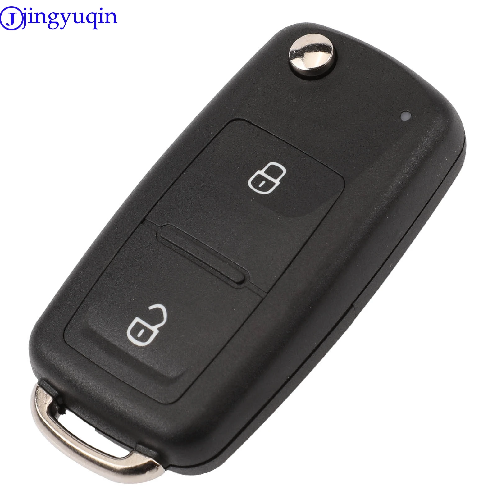 Jingyuqin Flip Fob Fernbedienung Auto Schlüssel Fall Abdeckung Shell Für VW/VOLKSWAGEN Caddy Eos Golf Jetta Beetle Polo Up Tiguan (5K 0837202 AD)