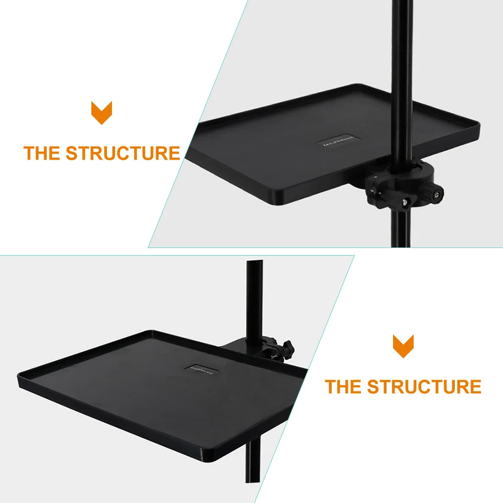 

Plastic Live Tripod Tray Sound Card Microphone Stand Accessory Move Rack Durable Easy Clean Adjustable Height Clamp Broadcast