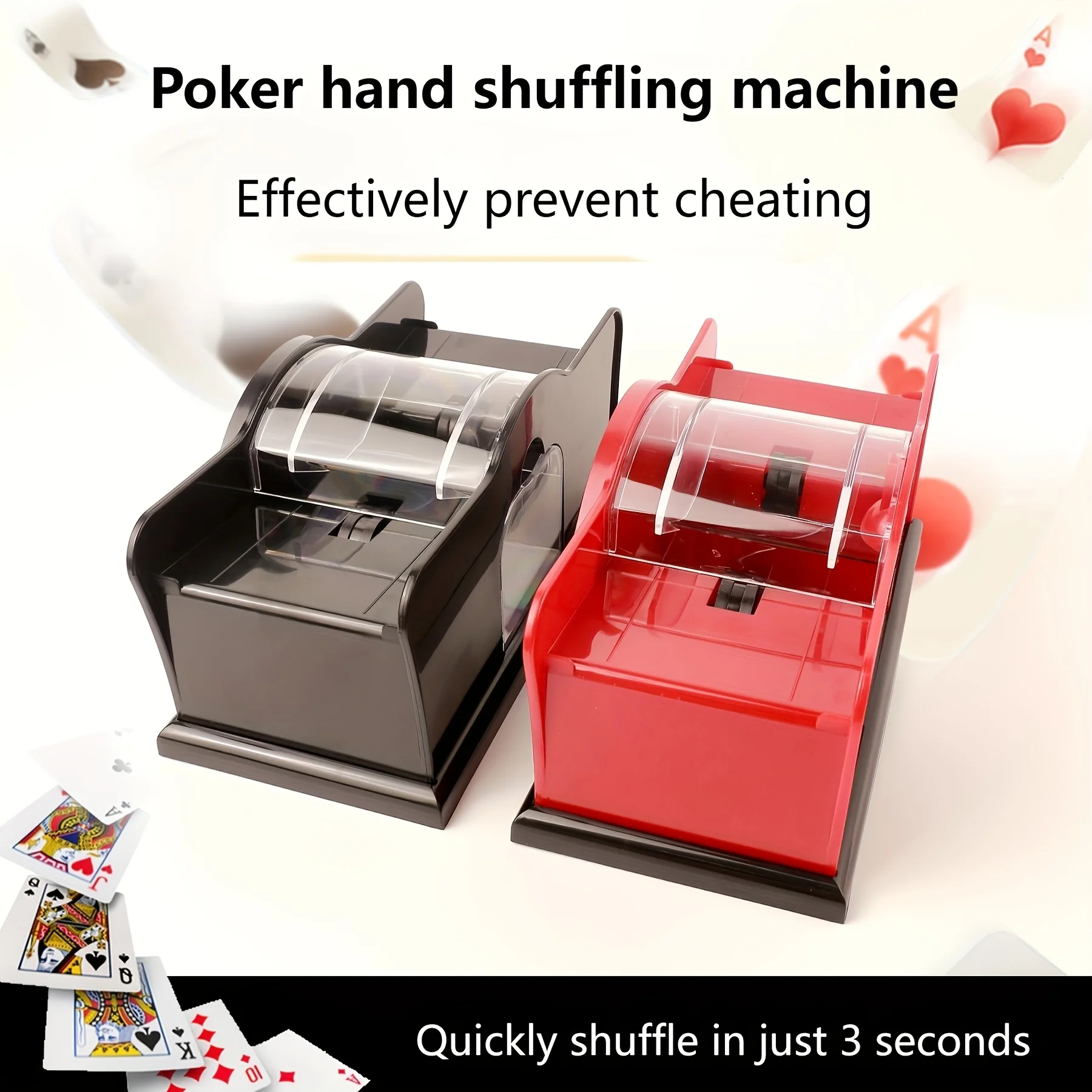 Manual 2-Deck Playing Card Shuffler, Hand Crank Card Shuffling Machine for Poker, Texas Holdem, Blackjack and Table Games image 4