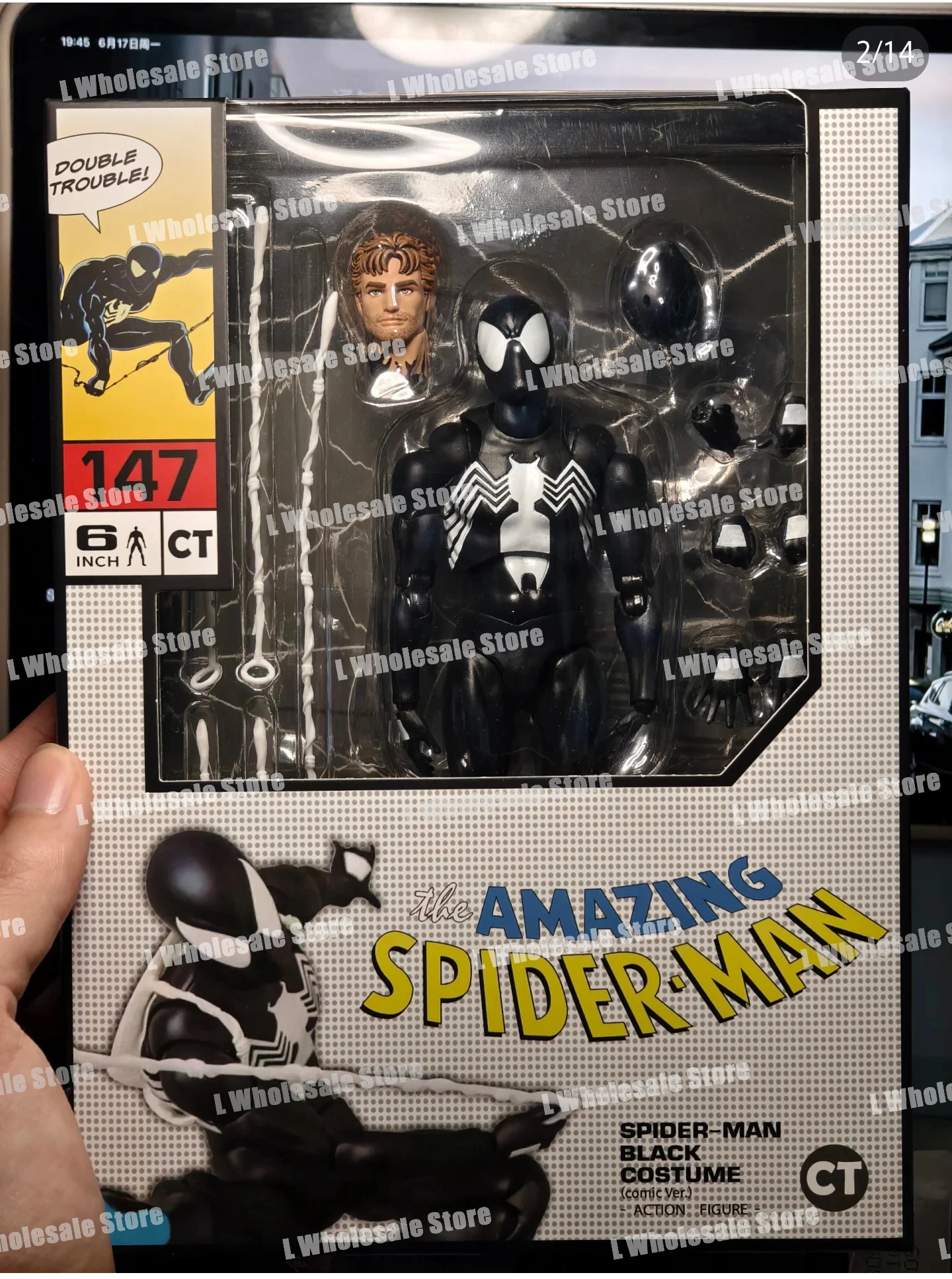 Ct Toys Spiderman Mafex 147 Black Agent Venom Amazing Yamaguchi 2099 Miles Morales Spider-Man Anime Action Figure Gifts Toys