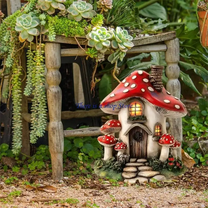 

D0AD PVC Forest Mushroom Garden Stakes Lawn Ornaments For Patios & Balcony Decoration