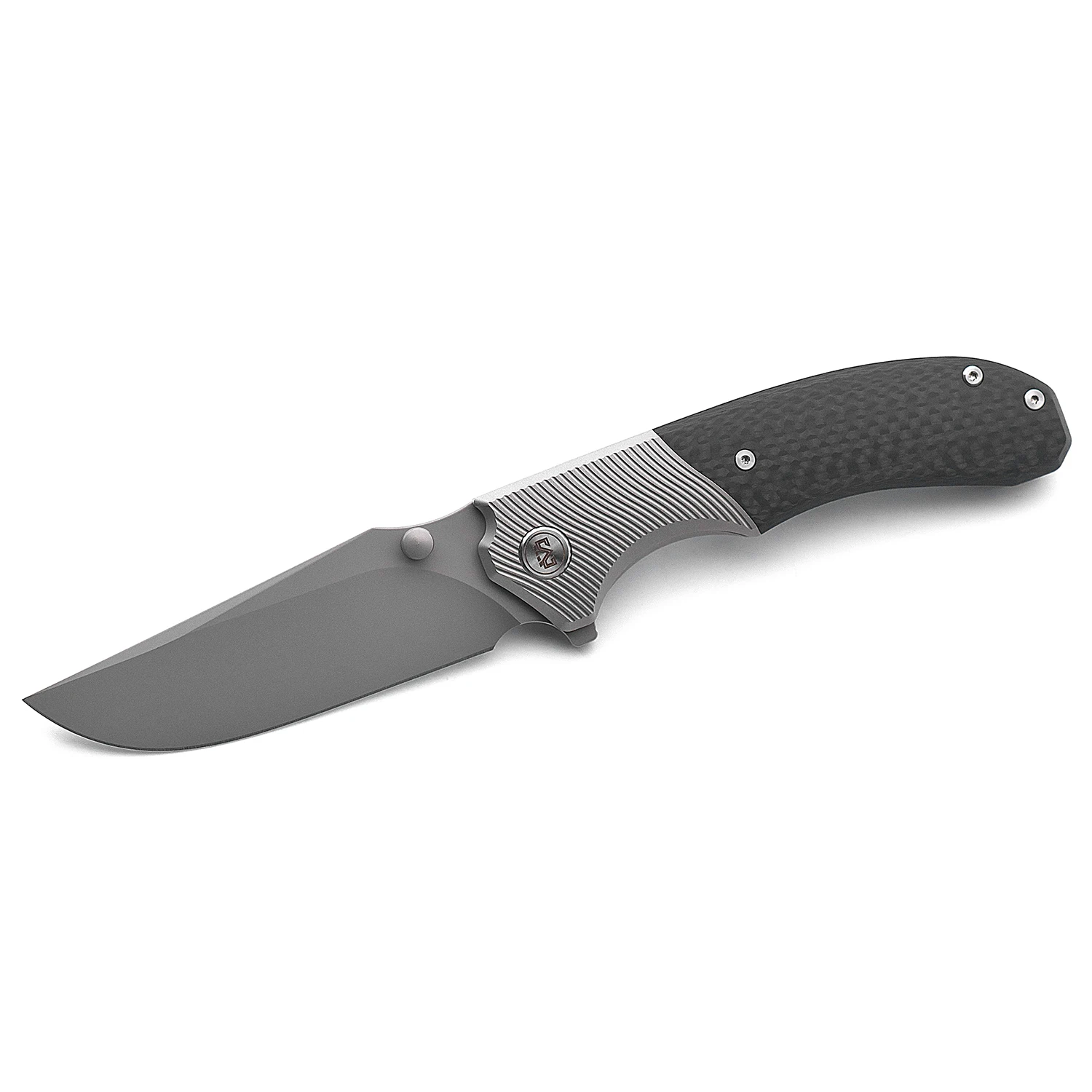 

Miguron Knives Centurion Flipper Folding Knife 3.5" S90V Blade Carbon Fiber And Titanium Handle Tactical Survival Pocket Knife