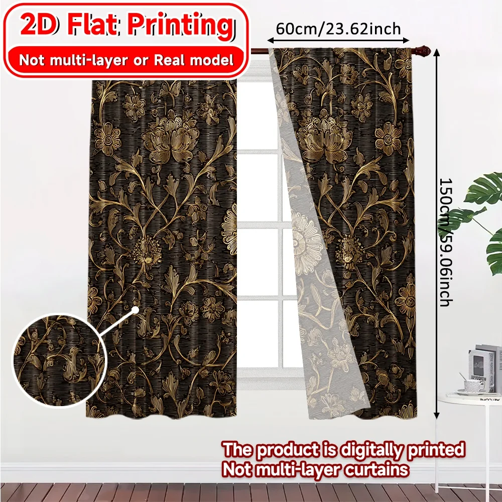 2D Flat Printing,2pcs Medieval Passageway Print Chic Curtains Semi-Sheer Curtains Outdoor Decorations Suitable for Study, Living