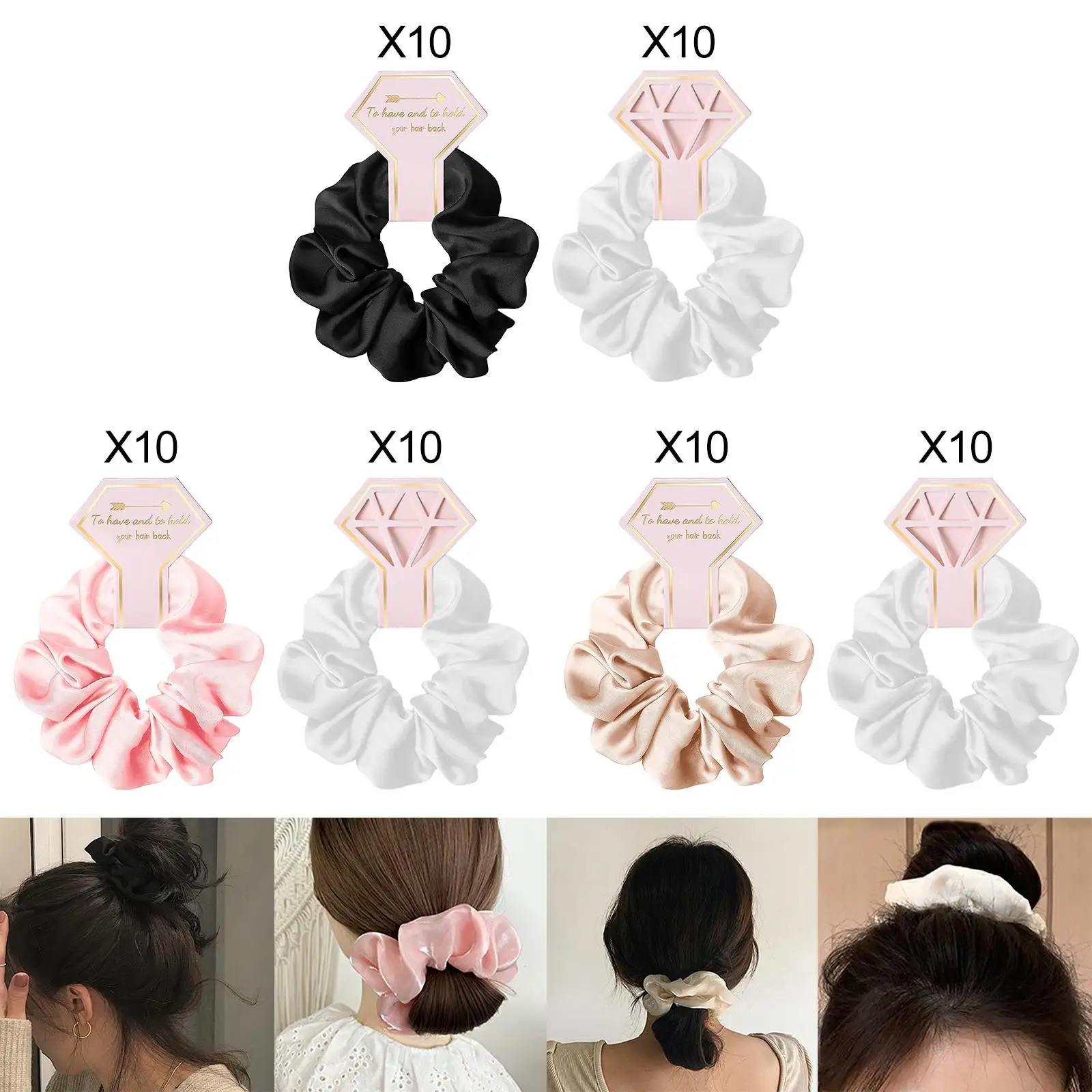 20x Elastic Hair Ties Hairstyles Fashion Girls Headwear Headband Bridesmaid Scrunchies for Bridal Parties Wedding Gifts