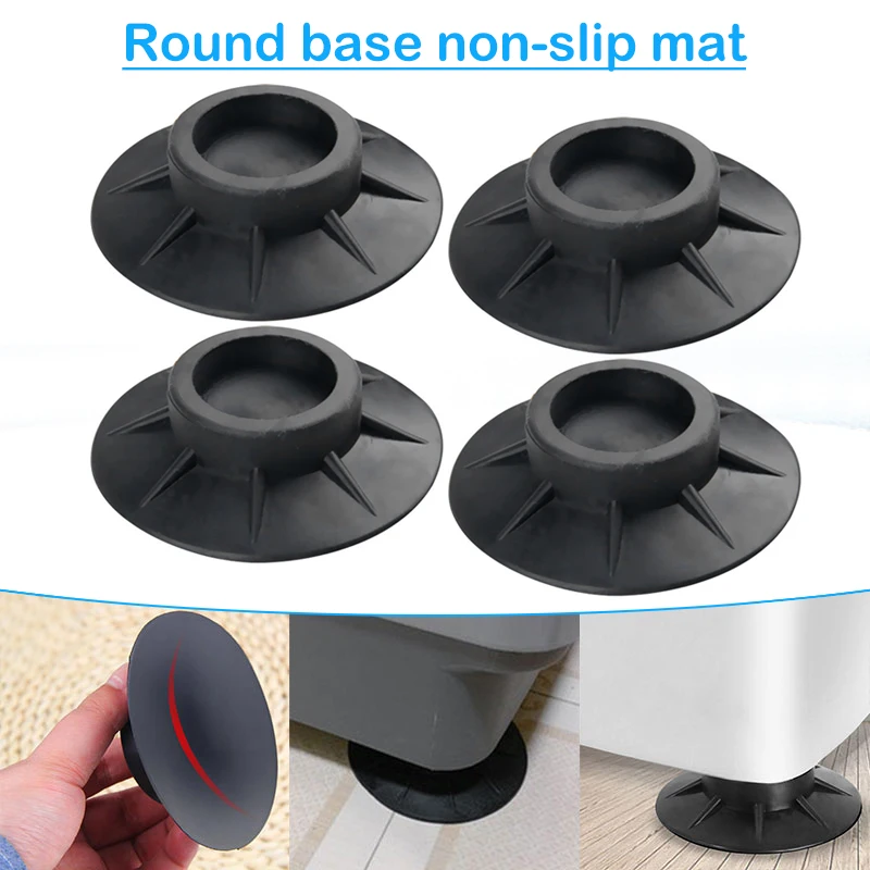 4pcs Washing Machine Shock Proof Pads Rubber Feet Protector Pads PU Sound-absorbing Pad Anti-slip Mat Universal Furniture Mat