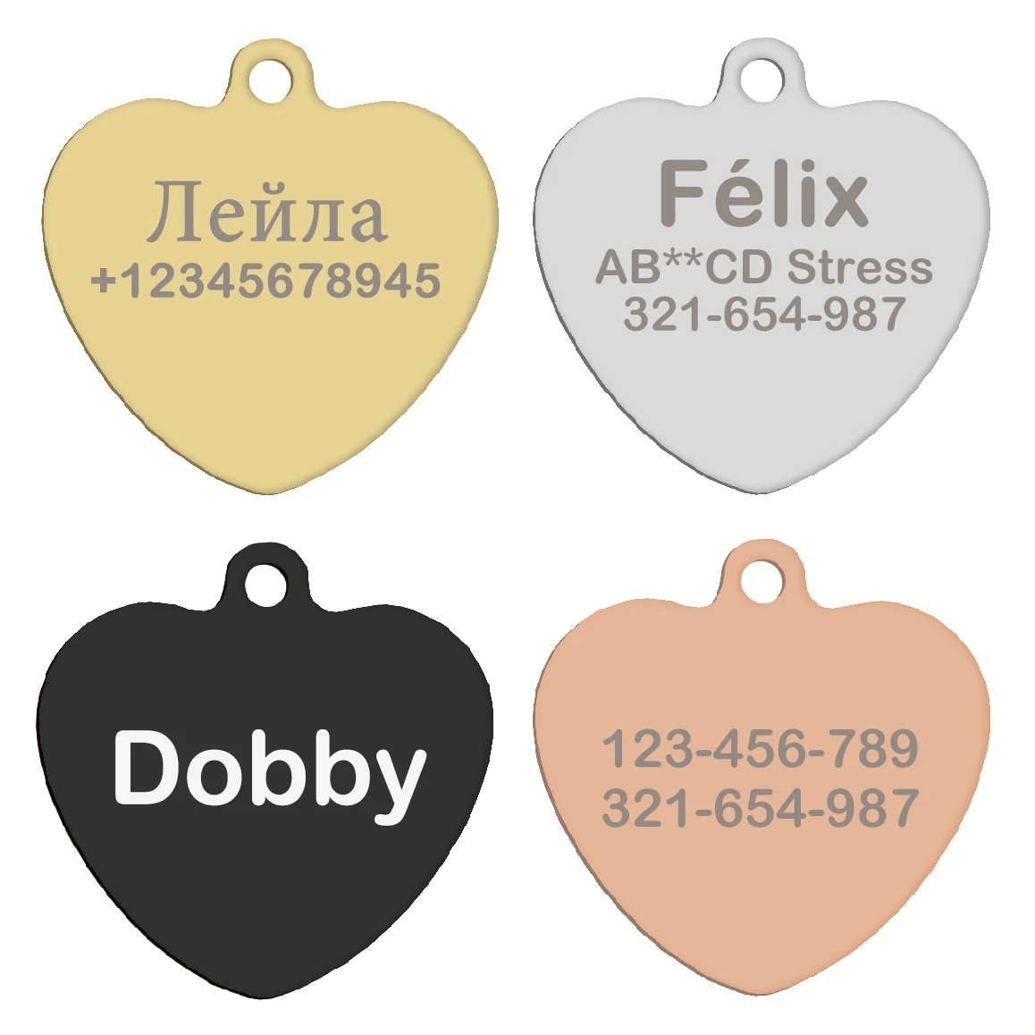 Customized Dog Name Tag Personalized Cute UV Printing Custom ID Nameplate Address Telephone for Small Dog