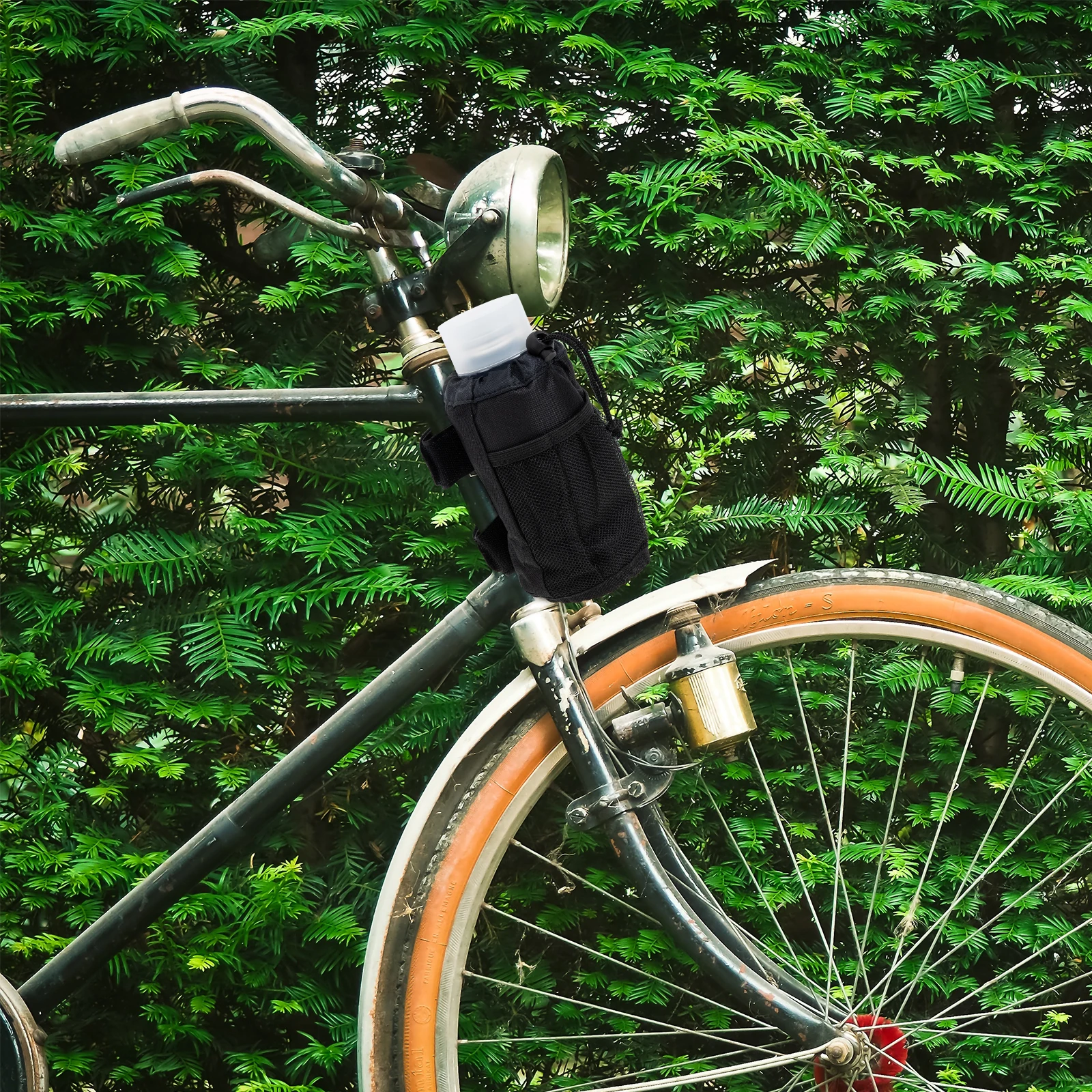 

Bike Water Bottle Holder Multi Functional Handlebar Drink Holder Expandable Drawstring Design Outdoor Cycling Water Kettle Bag