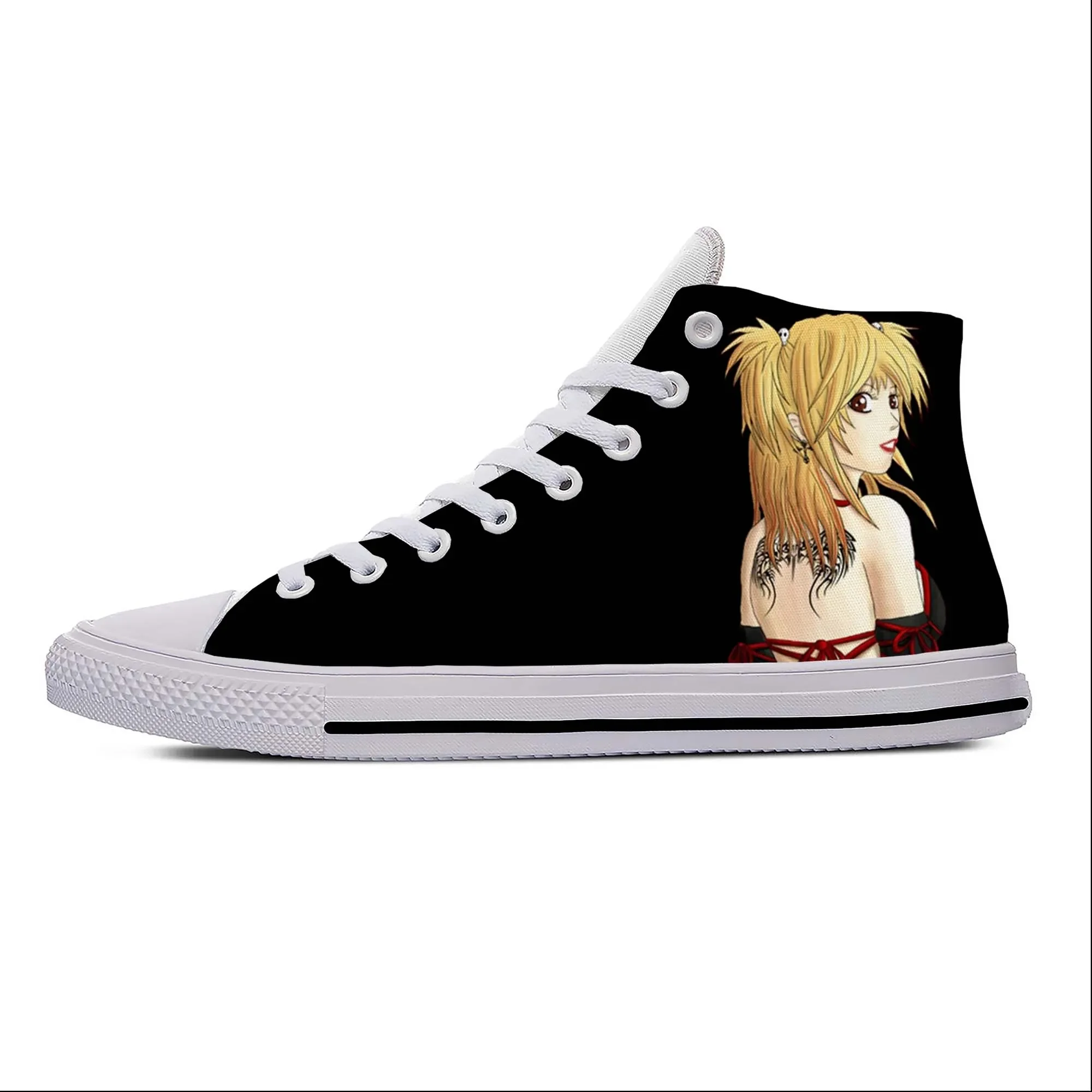 Japanese Anime Cartoon Death Note Amane Misa Cute Casual Cloth Shoes High Top Lightweight Breathable 3D Print Men Women Sneakers