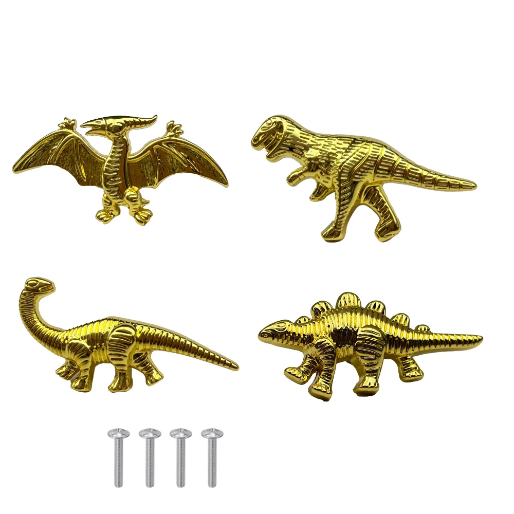 

4 Pcs Dinosaur Drawers Handle Zinc Alloy Decor DIY Cupboard Wardrobe Closet Pulls Furniture Handle for Kids