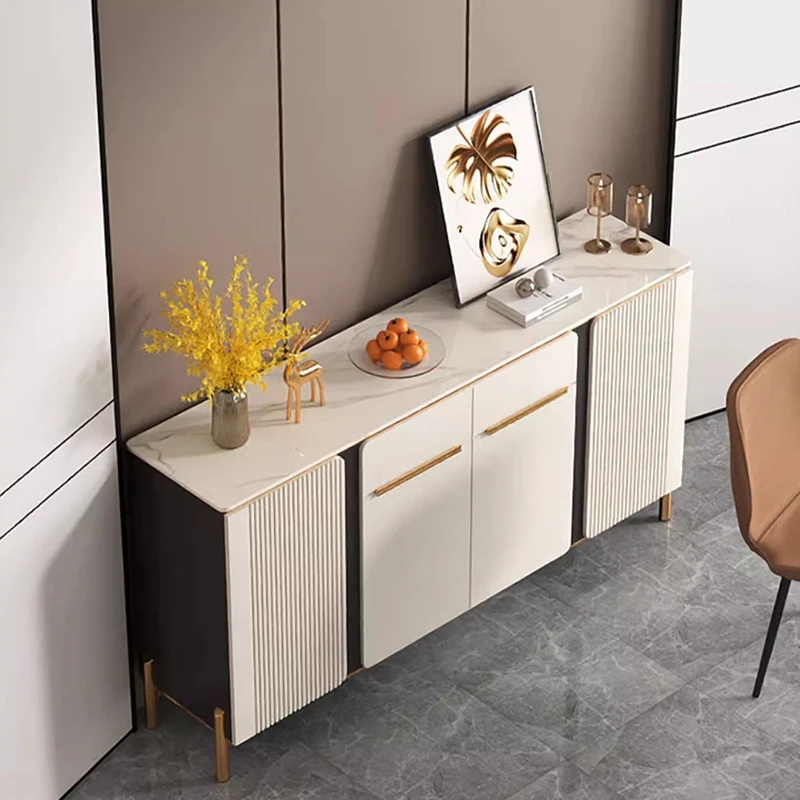 خزانة بيضاء فاخرة بأدراج أنيقة وخزائن غرفة المعيشة الفاخرة بتصميم جمالي إيطالي أثاث صالون التلفزيون Meuble #5