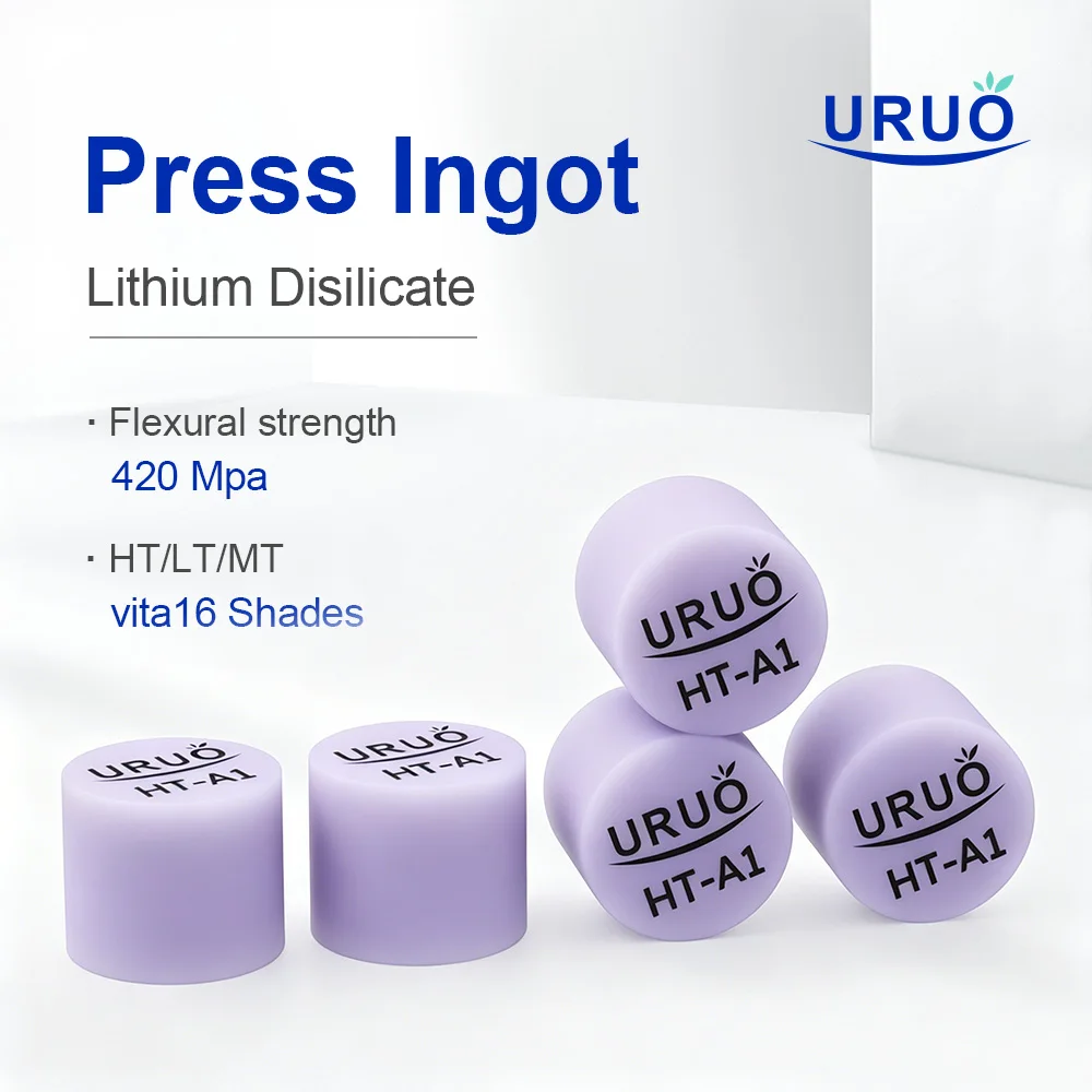 Dental Lithium Disilicate Purple Press Glass Ceramic Ingots Blocks Dental Lab Materials Pressing for Ultra-thin Veneer Materials