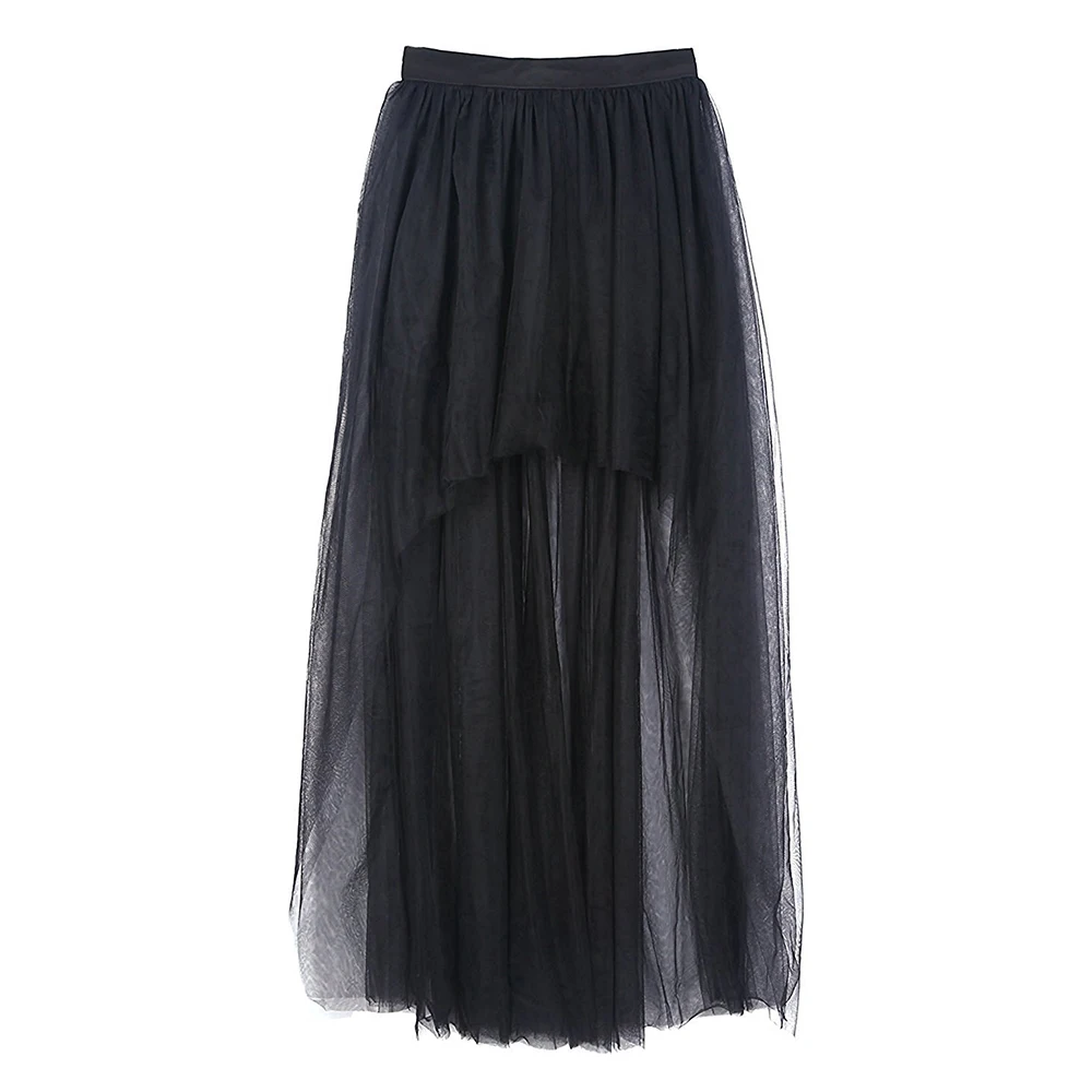 Neue Ankunft High-Low Tüll Petticoats Für Cocktail Kleid Elastische Taille Hallo-Lo Mesh Net Maxi Röcke Dance tutu Jupon Für Party – Detail 9