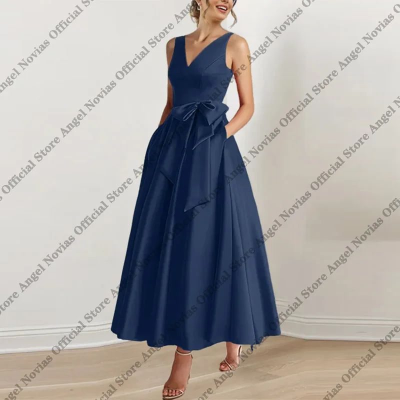 

Ankle Length Navy Blue Mother of the Bride Dresses 2026 Wedding Evening Dresses vestido para boda madre de la novia