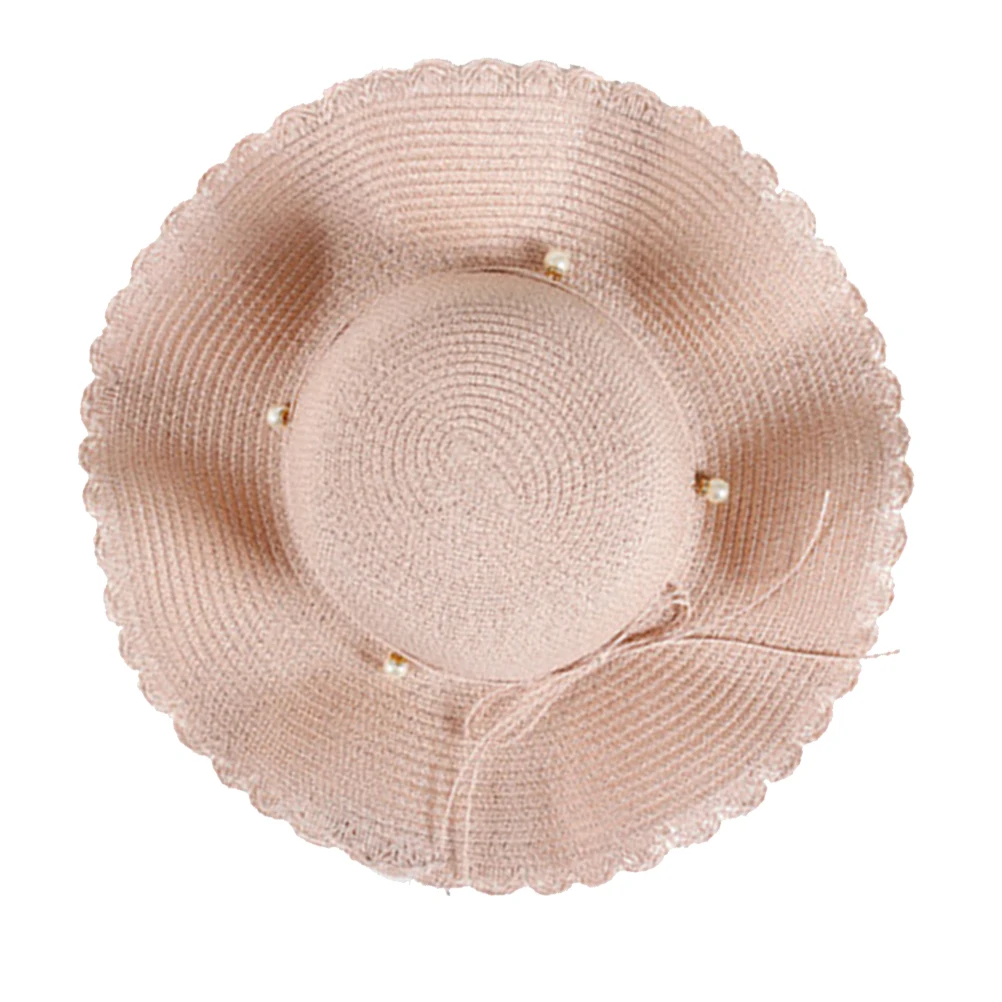 

Summer Beach Hat Women Kids Beige Straw Gradient Brim Foldable Sun Hat UV Protection Outdoor Travel Vacation Photoshoot