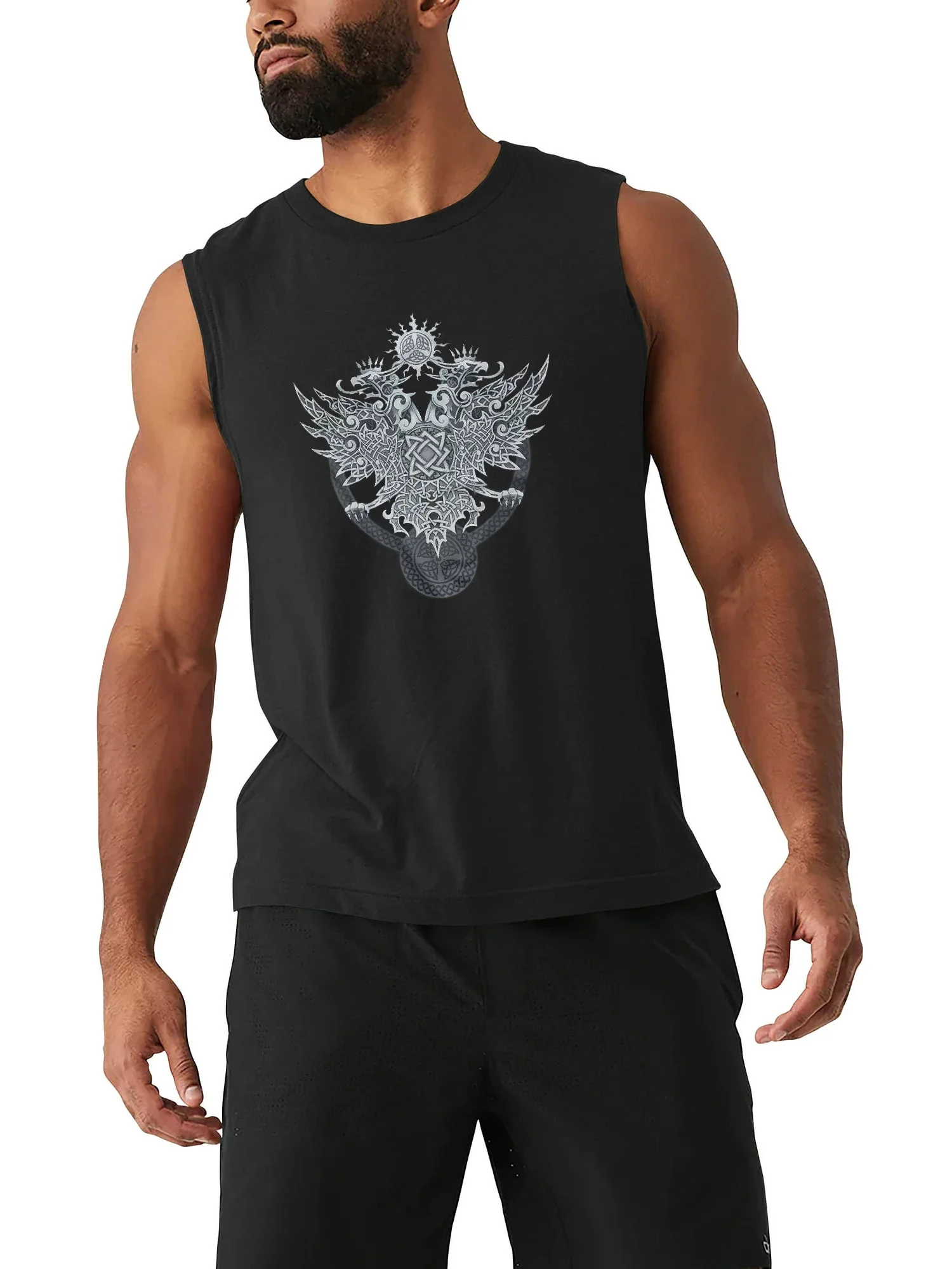 Charm Star of Russia Slavic Amulet Double-headed Eagle Tank Top 100% Cotton O-Neck Summer Casual Mens Vests Sleeveless Tee Shirt