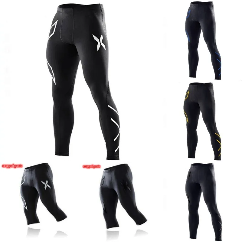 Calça esportiva masculina de compressão, leggings fitness de secagem rápida, roupa esportiva para treinamento, calças justas de basquete, calção de ginástica