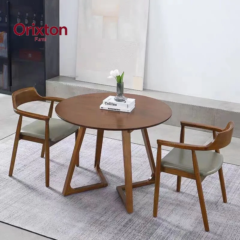 Nordic Solid Wood Round Dining Table Modern Minimalist Japanese Compact Saving Kitchen Home Furniture Mesas Redondas