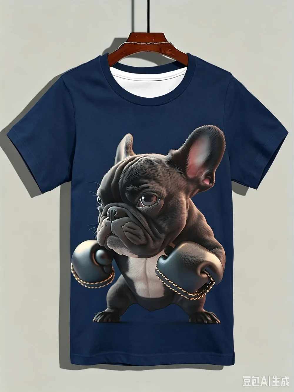 Boxer French Bulldog 3D Printed Men's T-Shirt Trendy  Loose Comfortable Casual Breathable and Quick-drying for Outdoor Sport Top