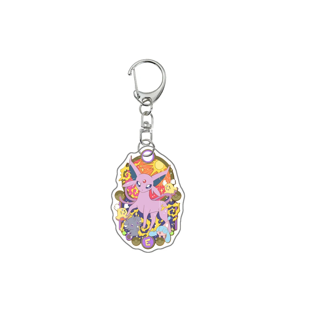 Pokemon Anime Eevee Umbreon Jolteon Leafeon Sylveon Glaceon Flareon Vaporeon Espeon Cartoon Acrylic Keychain Pendant Decoration