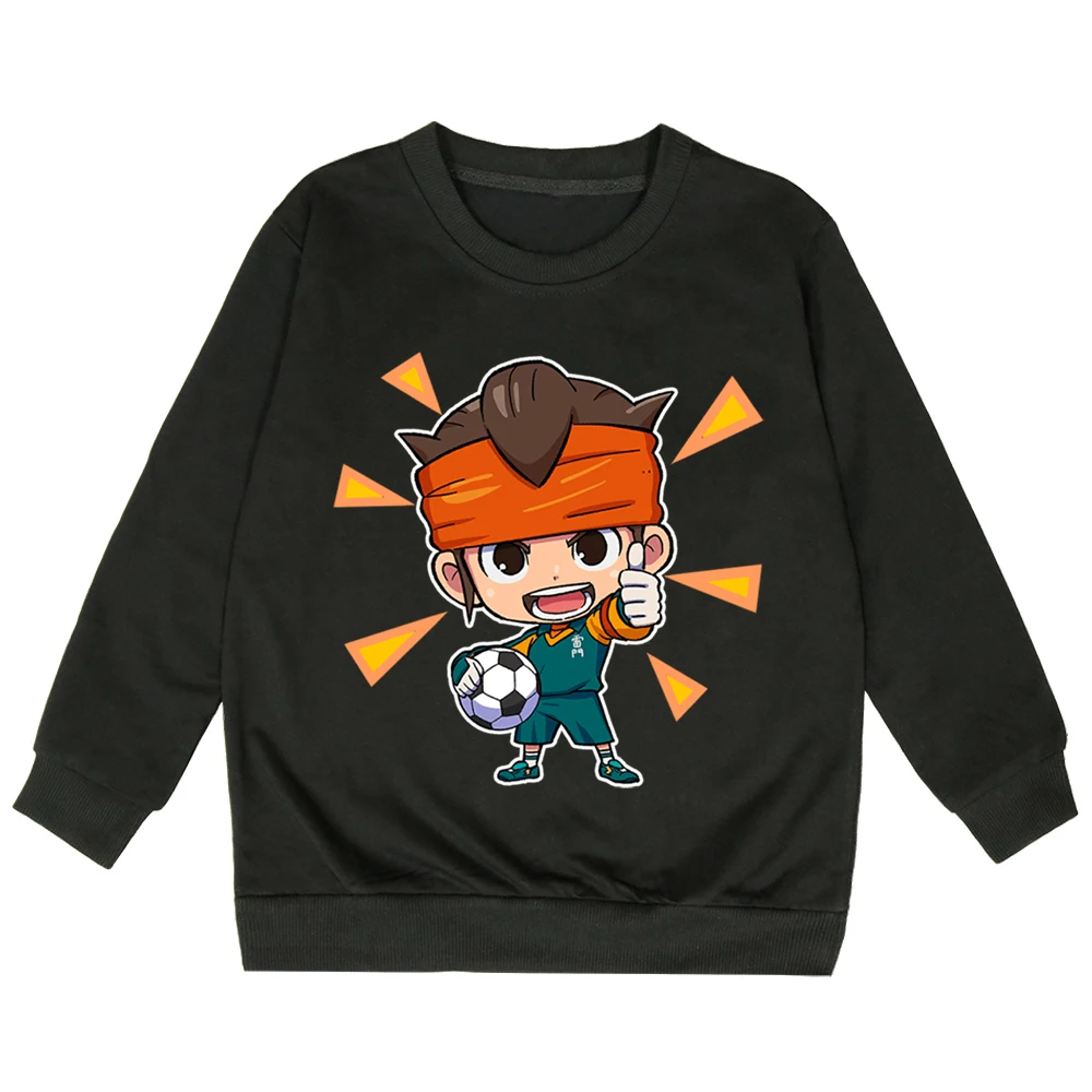 Inazuma Eleven Go Felpe con stampa per ragazzi e ragazze Vestiti Simpatico cartone animato Pullover Felpa a maniche lunghe Girocollo per bambini Top casual