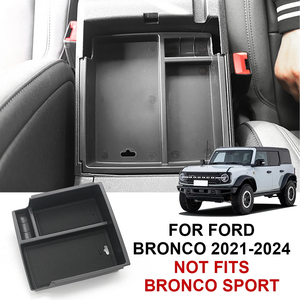 Center Console Organizer Tray Storage Box For Ford Bronco 2021 2022 2023 2024 Car Armrest Storage Separate Box Car Accessories